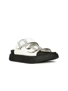 Bata Embellished Flatform Heels