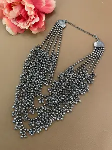 Digital Dress Room Silver-Plated Brass Oxidised Necklace