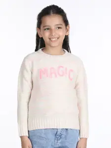 Wingsfield Girls Embroidered Round Neck Pullover Sweater