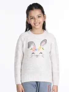 Wingsfield Girls Ribbed Embroidered Acrylic Pullover