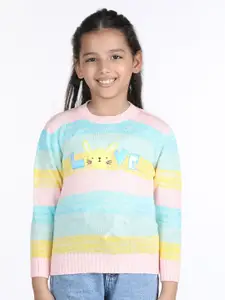 Wingsfield Girls Ribbed Applique Acrylic Pullover
