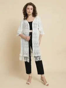 UnaOne Self Design Longline Open Front Shrug