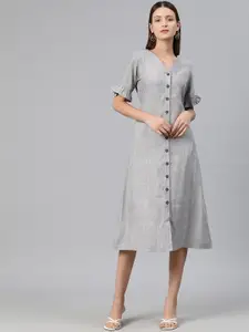 Cottinfab Bell Sleeves A-Line Dress