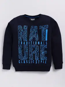 Eteenz Boys Typography Detailed Premium Cotton Sweatshirt