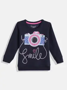 Eteenz Girls Conversational & Typography Printed Round-Neck Premium Cotton Sweatshirt