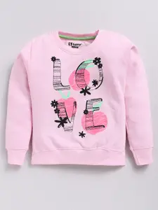 Eteenz Girls Typography Printed Round-Neck Premium Cotton Sweatshirt