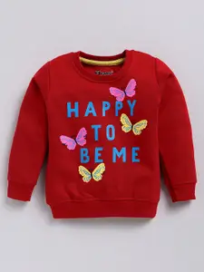 Eteenz Girls Typography & Conversational Printed Round-Neck Premium Cotton Sweatshirt
