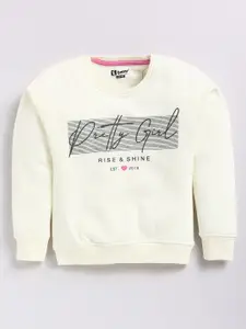 Eteenz Girls Premium Cotton Typography Printed Sweatshirt