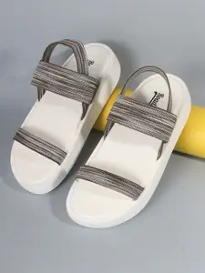 Roadster White & Grey Wedge Sandals