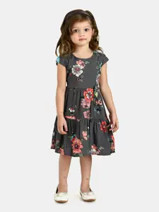 Peppermint Floral Printed Corsage Detail Fit & Flare Dress