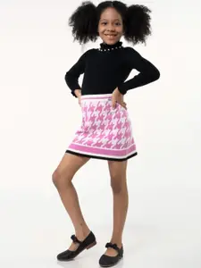 One Friday Girls Mini Straight Knitted Skirt