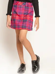 One Friday Girls Checked A-Line Mini Skirt