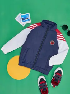YU by Pantaloons Boys Colourblocked Mock Collar Bomber Jacket