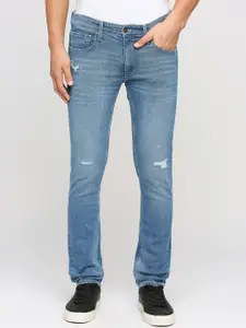 Pepe Jeans Men Slim Fit Low-Rise Comfort Low Distress Stretchable Jeans