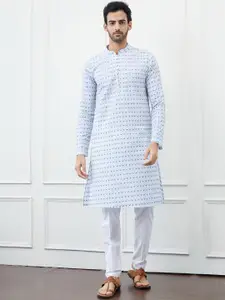 See Designs Geometric Embroidered Thread Work Straight Cotton Kurta