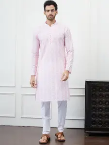 See Designs Floral Embroidered Chikankari Pure Cotton Straight Kurta with Trouser
