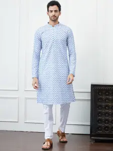 See Designs Geometric Embroidered Chikankari Pure Cotton Straight Kurta