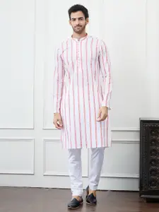 See Designs Chikankari Embroidered Mandarin Collar Cotton Kurta