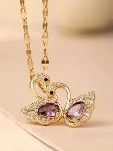 FIMBUL Dazzling Swan Jewelry Collection Crystals Charm Necklace