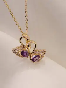 FIMBUL Dazzling Swan Jewelry Collection Crystals Charm Necklace