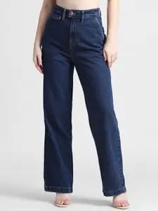 ONLY Women Wide Leg High-Rise Light Fade Cotton Jeans