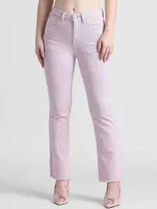 ONLY Women Flared Clean Look High-Rise Pure Cotton Jeans
