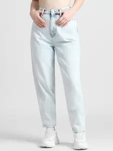 ONLY Women High-Rise Heavy Fade Cotton Jeans