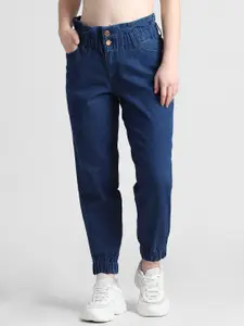 ONLY Women Straight Fit Clean Look High-Rise Stretchable Jogger Jeans