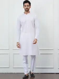 See Designs Striped Embroidered Thread Work Sequinned Pure Cotton Straight Kurta