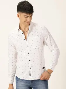 Provogue Classic Slim Fit Conversational Printed Cotton Casual Shirt