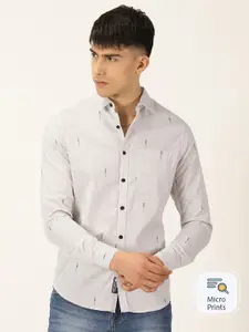Provogue Classic Slim Fit Floral Printed Cotton Casual Shirt