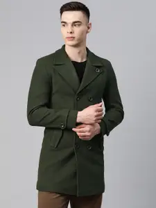 Pierre Carlo Men Solid Regular Fit Overcoat