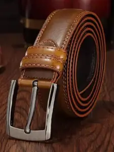 Roadster Men Tan Textured Formal Belt