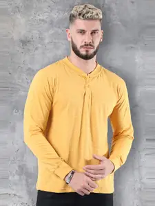 fanideaz Mandarin Collar Pure Cotton T-shirt