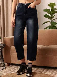 STREET 9 Women Comfort Mom Fit Mid-Rise Heavy Fade Cotton Jeans