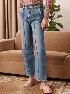 STREET 9 Women Comfort Straight Fit Clean Look Light Fade Pure Cotton Jeans