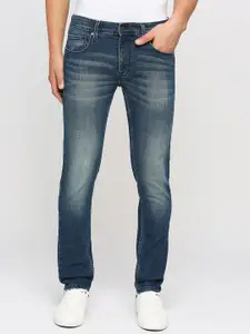 Pepe Jeans Men Slim Fit Low-Rise Heavy Fade Cotton Stretchable Jeans