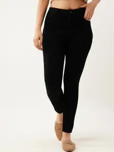 ZOLA Women Black Slim Fit Clean Look High-Rise Cotton Jeans