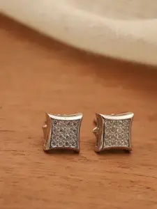 Biba Silver Plated Cubic Zirconia Studded Stud Earrings