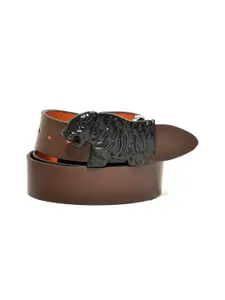 The Roadster Lifestyle Co. Men Brown Leather Buckle Formal Belts