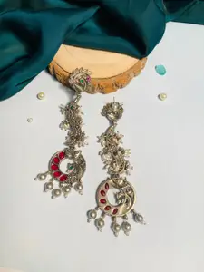 ABDESIGNS Silver-Plated Contemporary Drop Earrings