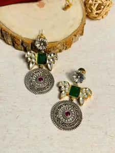 ABDESIGNS Silver-Plated Contemporary Drop Earrings