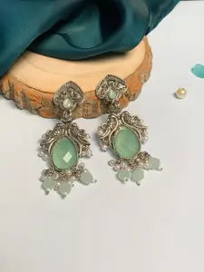 ABDESIGNS Silver-Plated Contemporary Drop Earrings