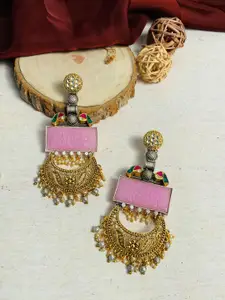 ABDESIGNS Silver-Plated Contemporary Drop Earrings