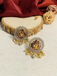 ABDESIGNS Silver-Plated Contemporary Drop Earrings