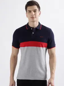 GANT Colourblocked Polo Collar Organic Cotton T-shirt