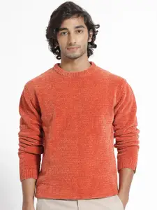 RARE RABBIT Men Finkle Crew Neck Ribbed Sweater