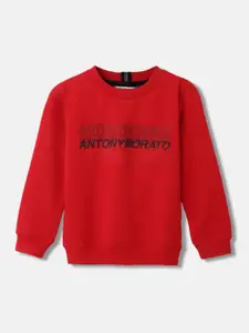 Antony Morato Boys Typography Printed Round Neck Pullover Sweatshirt