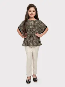 Tiny Baby Girls Ethnic Motif Printed Top with Trousers