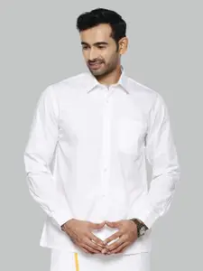 Ramraj Spread Collar Opaque Cotton Casual Shirt